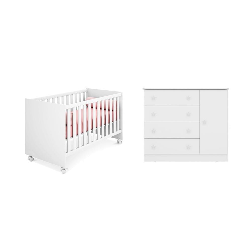 Berço Mini Cama Americano e Cômoda Sapateira Doce Sonho – Qmovi