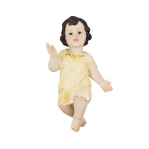 Imagem Enfeite Menino Jesus Solto Avulso Roupa Bege - 20cm