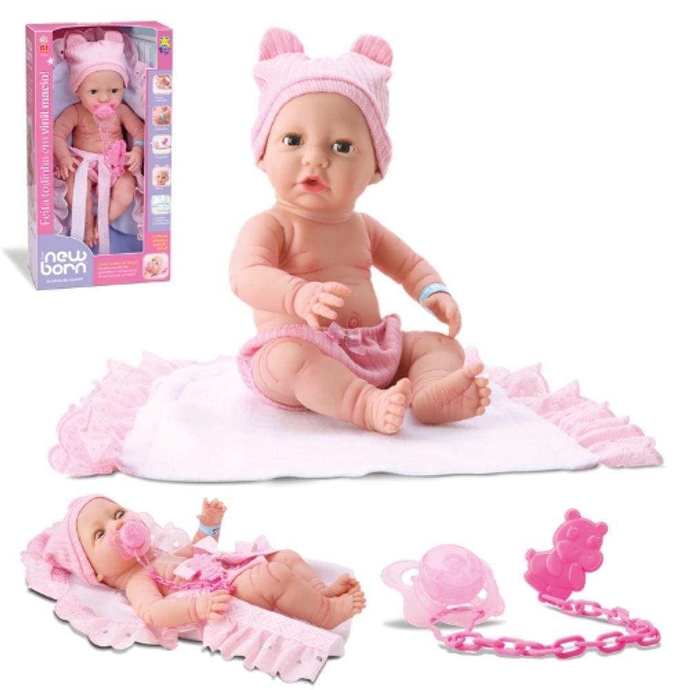 Boneca Bebê Reborn - New Born - Faz Xixi Divertoys Com Acessório 8046