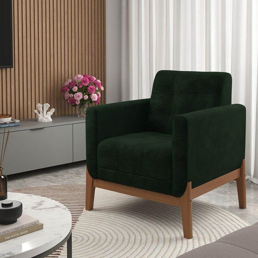 Poltrona em Veludo 237 Brooks Verde Musgo