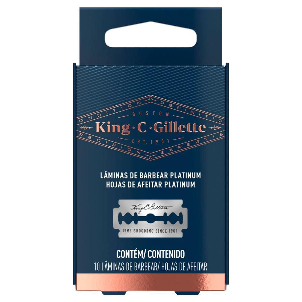 Lâminas de Barbear King C. Gillette Duplo Fio 10un
