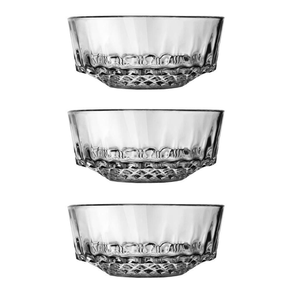 Jogo 3 Tigelas Petisqueira Vidro 380Ml Class Home