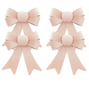 Kit 4 Laços Decorativos Natal Veludo Frisado Rosê Gold 15x17cm - Magizi