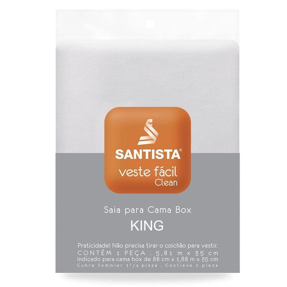 Saia Para Cama Box Solteiro Santista Veste Fácil Clean Branco