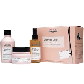 Kit L´Oréal Vitamino Color - Shampoo 300ml + Máscara 250g + Óleo 10-in1 90ml
