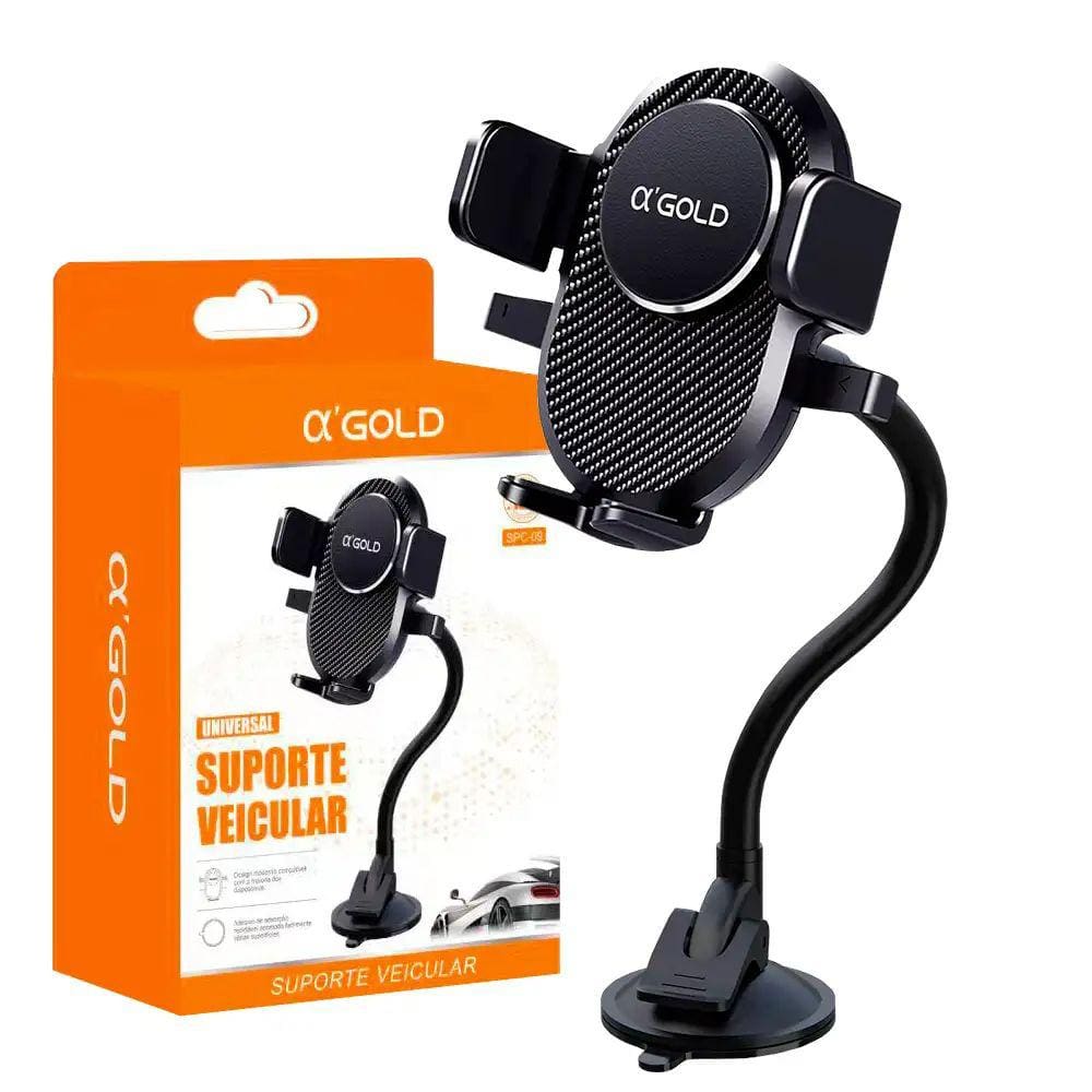 Suporte Veicular de Ventosa com Rotação 360 Flexivel com Trava Automatica - a`Gold