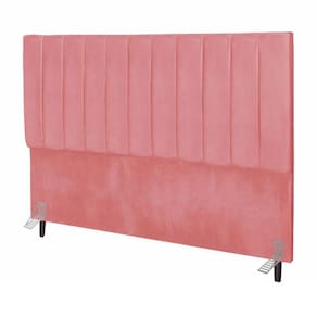 Cabeceira Cama Box Casal 140 cm Carla Suede Rosa E Frame