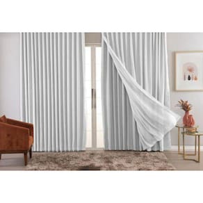 Cortina Trilho Suiço Blackout Com Linho Branca 5.00 X 3.00