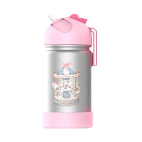 Garrafa Flip Térmica Infantil Carrossel Alça Silicone Bup
