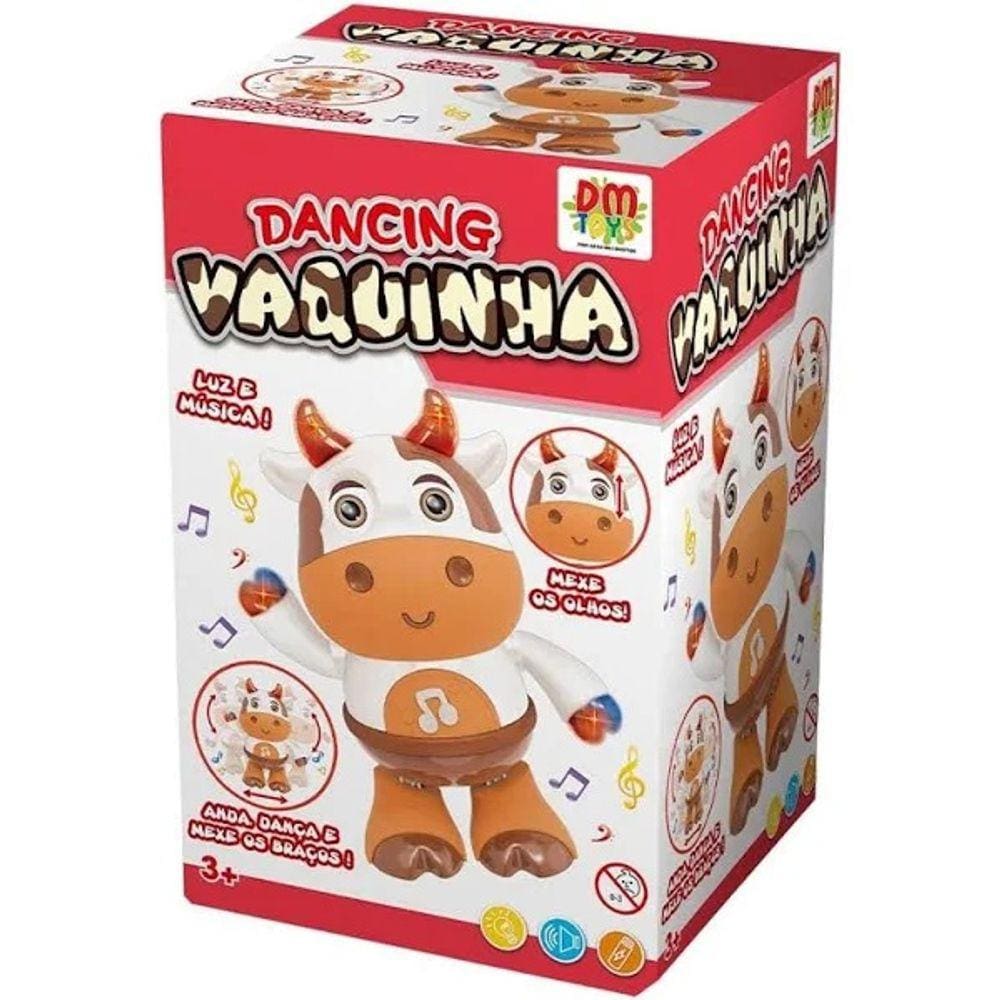 Vaquinha Dançarina com Som e LUZ a Pilha DM TOYS DMT6634