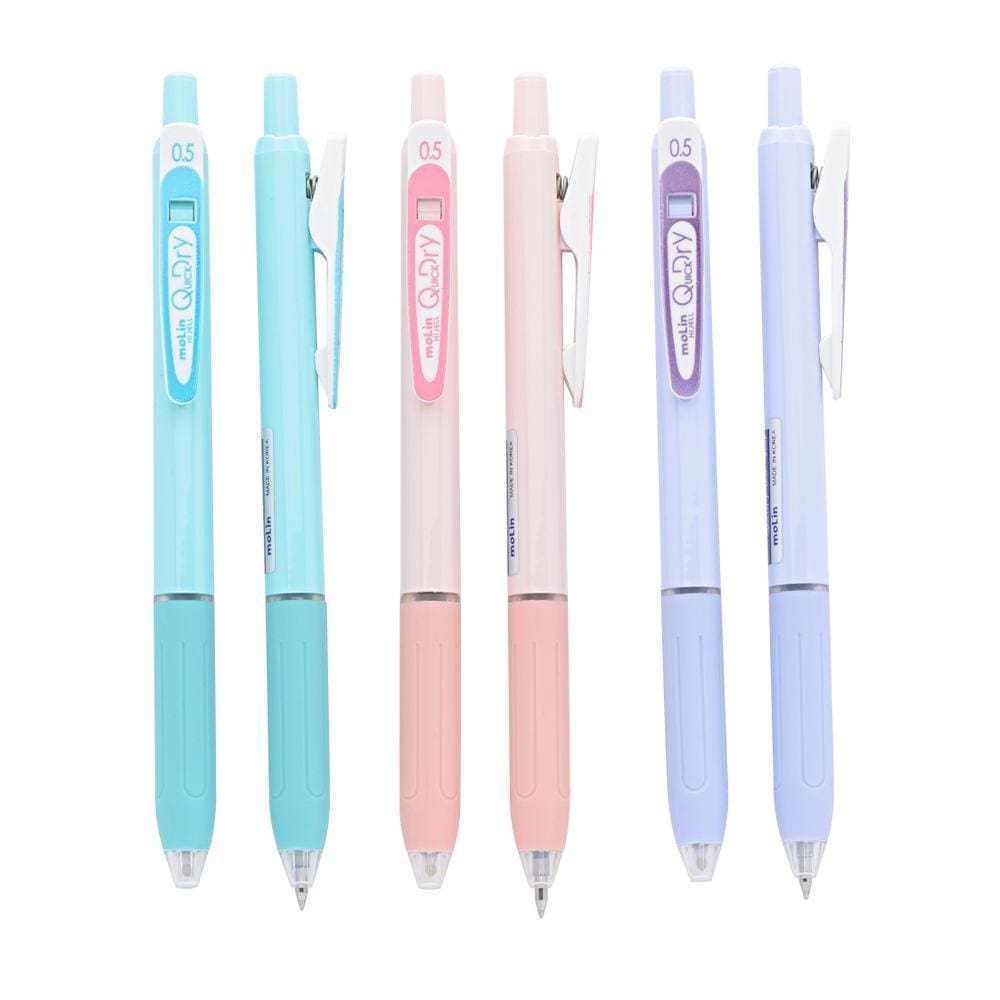 Caneta Gel Retrátil 0.5mm Escrita Azul - Quick Dry Molin