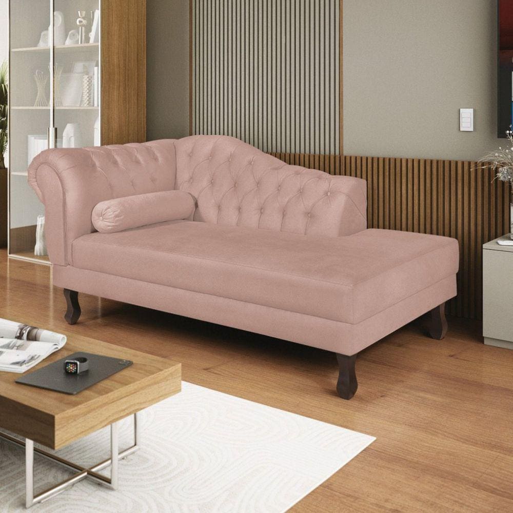 Diva Recamier Dora 160cm Lado Direito Suede Rose
