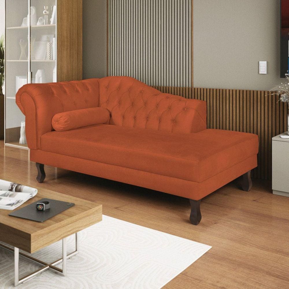 Diva Recamier Dora 160cm Lado Direito Suede Terracota