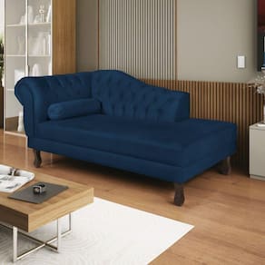 Diva Recamier Dora 185cm Lado Direito Suede Azul Marinho
