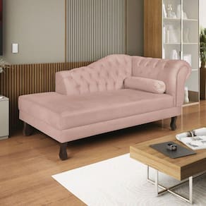 Diva Recamier Dora 140cm Lado Esquerdo Suede Rose