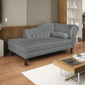 Diva Recamier Dora 130cm Lado Esquerdo Sintético Cinza