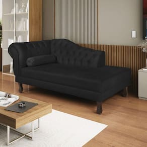Diva Recamier Dora 130cm Lado Direito Suede Preto