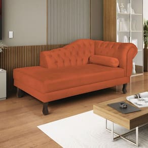 Diva Recamier Dora 140cm Lado Esquerdo Suede Terracota