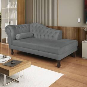 Diva Recamier Dora 130cm Lado Direito Sintético Cinza