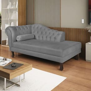 Diva Recamier Dora 130cm Lado Direito Suede Cinza