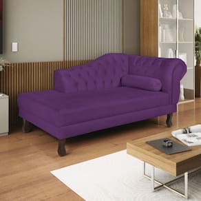 Diva Recamier Dora 160cm Lado Esquerdo Suede Roxo