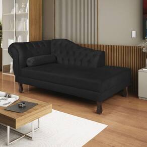 Diva Recamier Dora 140cm Lado Direito Suede Preto