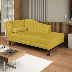 Diva Recamier Dora 160cm Lado Direito Suede Amarelo