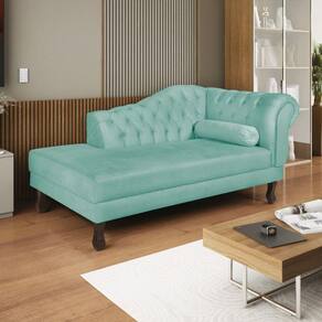 Diva Recamier Dora 140cm Lado Esquerdo Suede Azul Tiffany