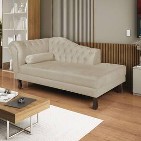 Diva Recamier Dora 130cm Lado Direito Sintético Bege