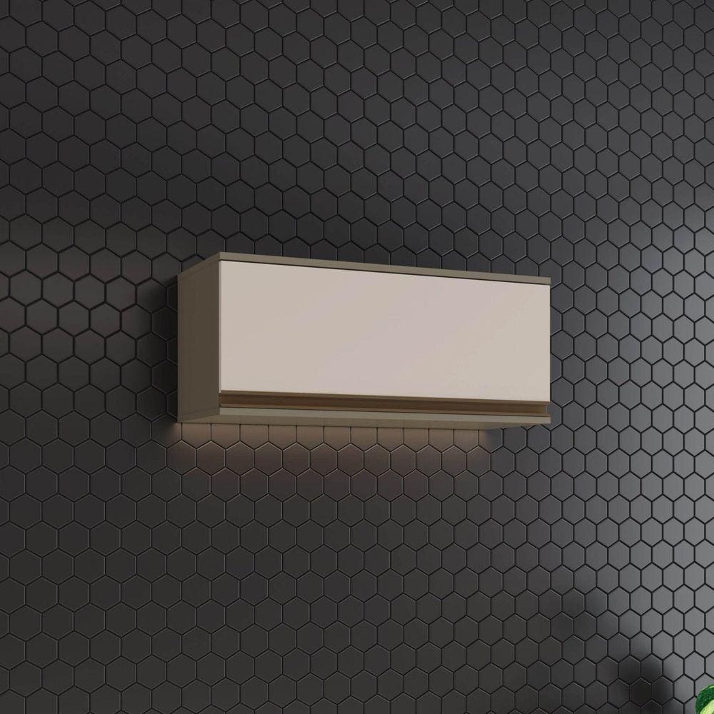 Armário Aéreo 1 Porta Basculante 80cm Aurora Off White