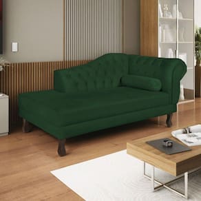 Diva Recamier Dora 140cm Lado Esquerdo Suede Verde