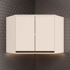 Armário Aéreo Canto Oblíquo 2 Portas Aurora Off White