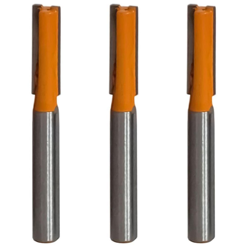 Kit 3 Fresa Reta Paralela 6Mm X 6Mm Metal Duro Tupia Madeira