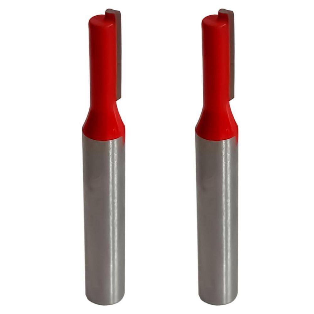 Kit 2 Fresa Reta Paralela 4Mm Haste 6Mm Metal Duro Tupia