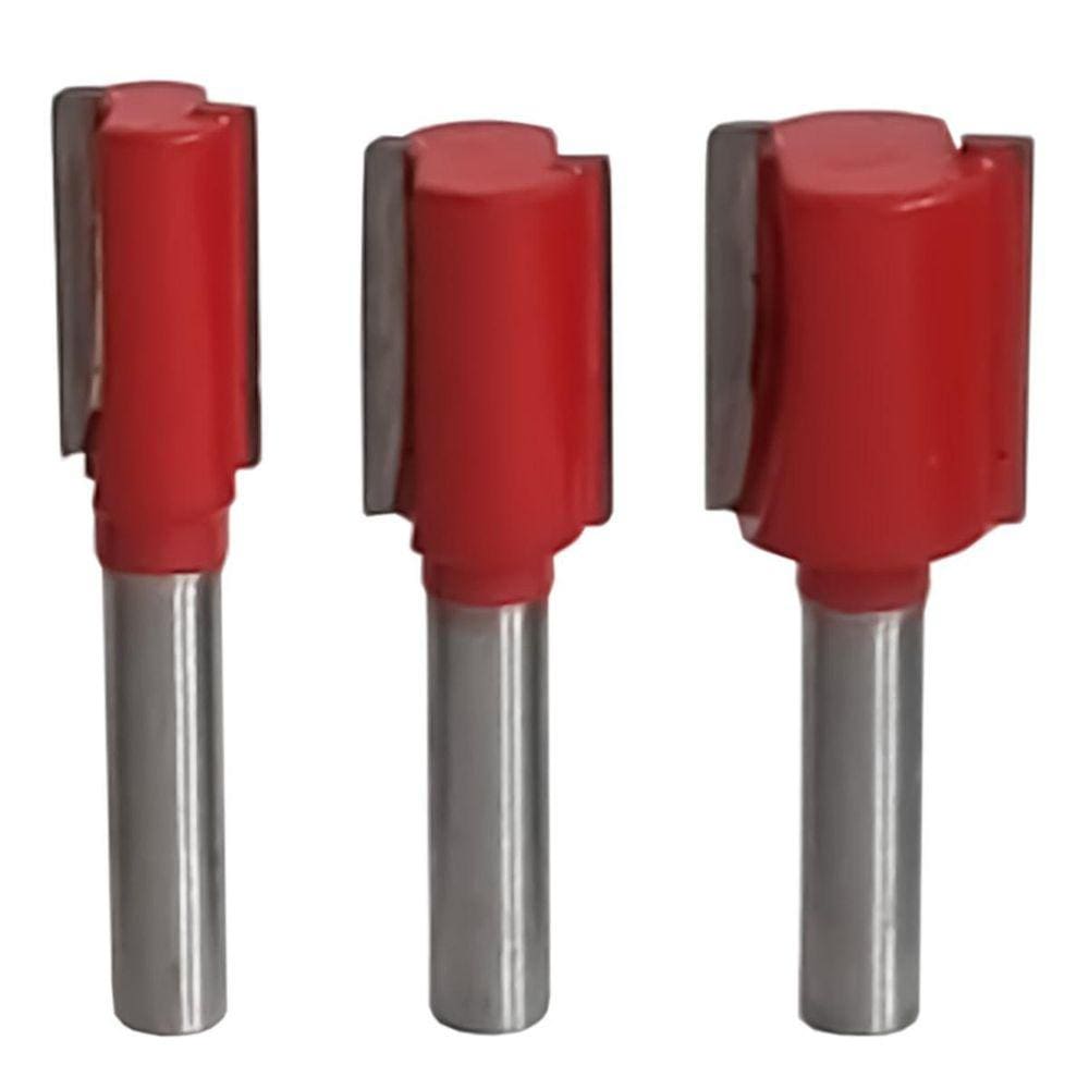 Kit 3 Fresas Reta Paralela 10 A 16Mm Haste 6Mm Madeira Tupia