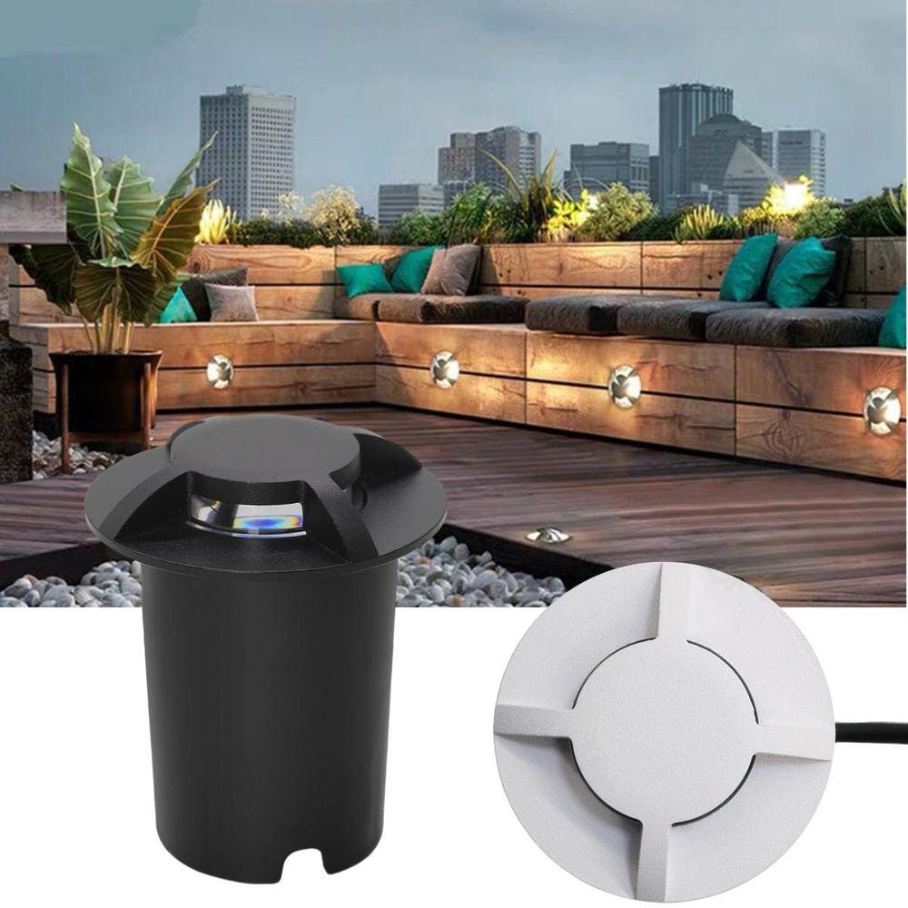 2 Balizador 1W Embutir 4 Fachos De Luz Angular Branco Quente