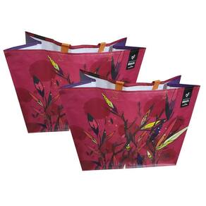 2 Sacolas Ráfia Retornável Grande 39x44x22cm Cores Nat. B4u