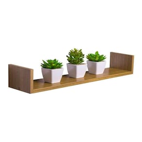 Prateleira U 100 x 20cm Freijó Suporte Invisível