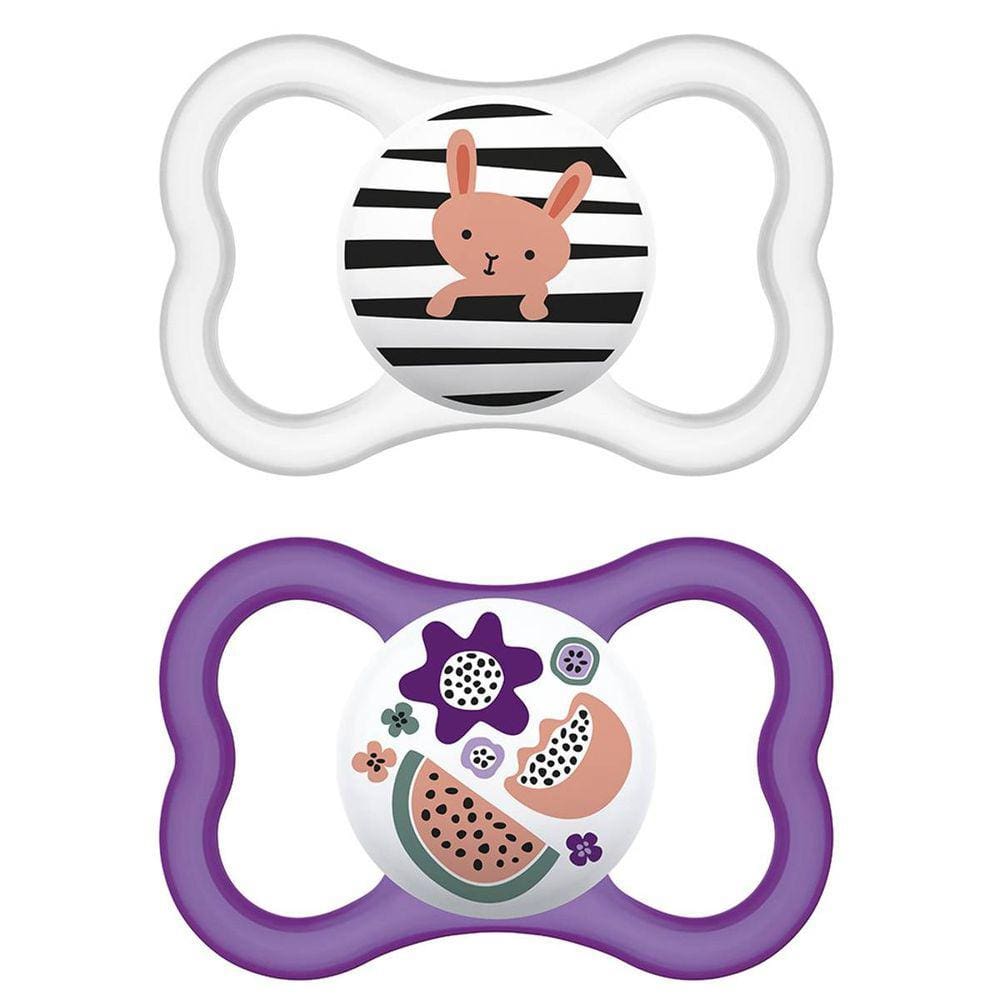 Kit Com 2 Chupetas Supreme Bico de Silicone 16m+ Roxo - MAM