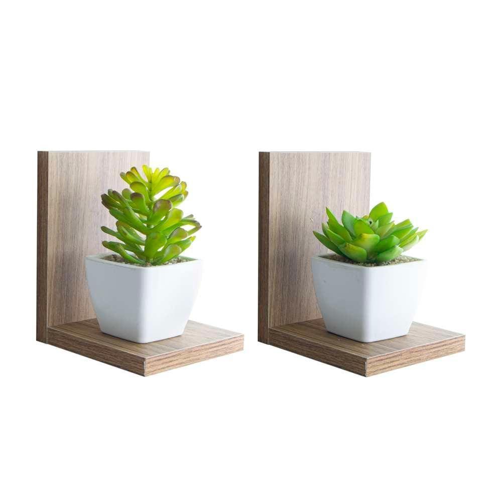 Kit 2 Prateleiras Buzios 15 X 12cm Freijó