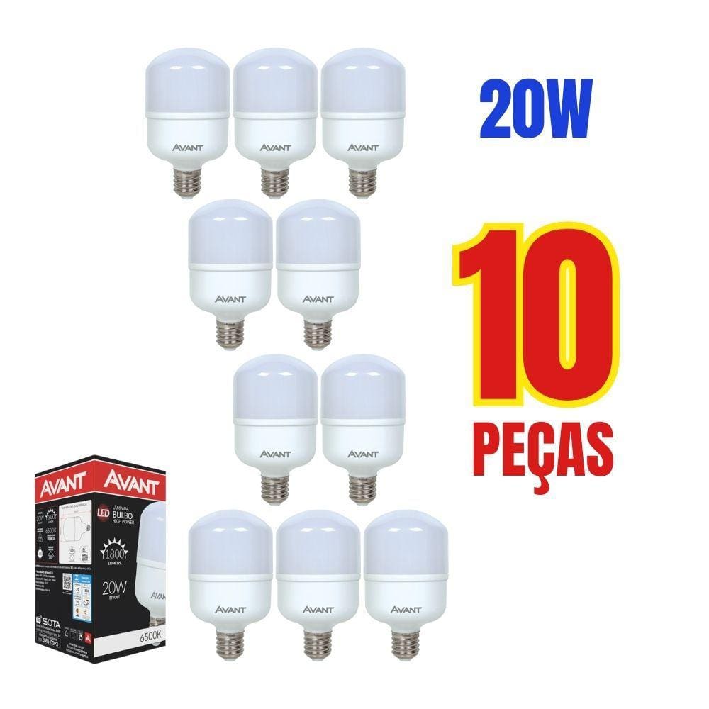 Lâmpada Led 20w 6.5k Branca fria Bivolt Avant Kit Com 10 Peças