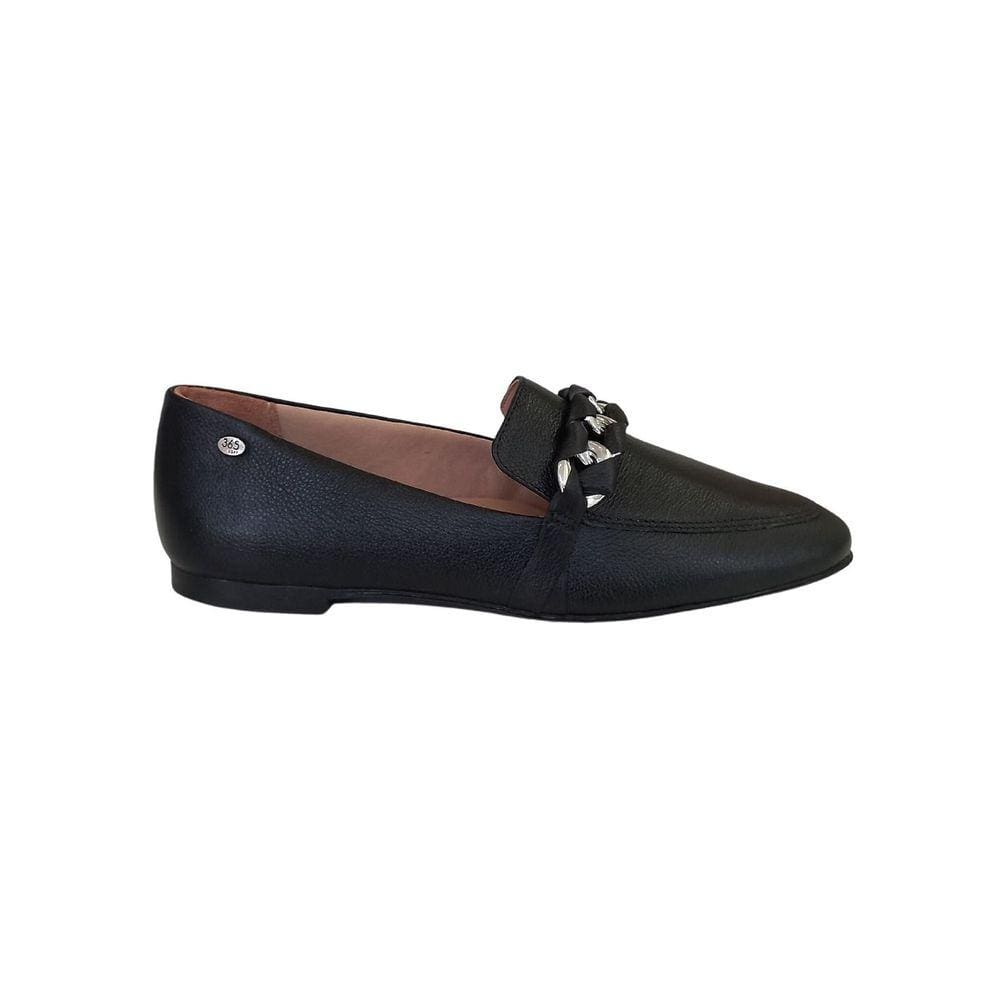 Mocassim Feminino Loafer Couro Preto 365 Soft Ultraconforto
