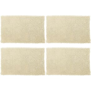 Tapete Banheiro Bolinha 58 X 38cm 4 Unidades Marfim