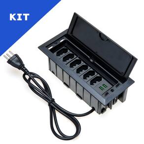 Kit Caixas De Tomadas 7 Blocos 6 Tomadas 20A 2 USB 4.9A PT