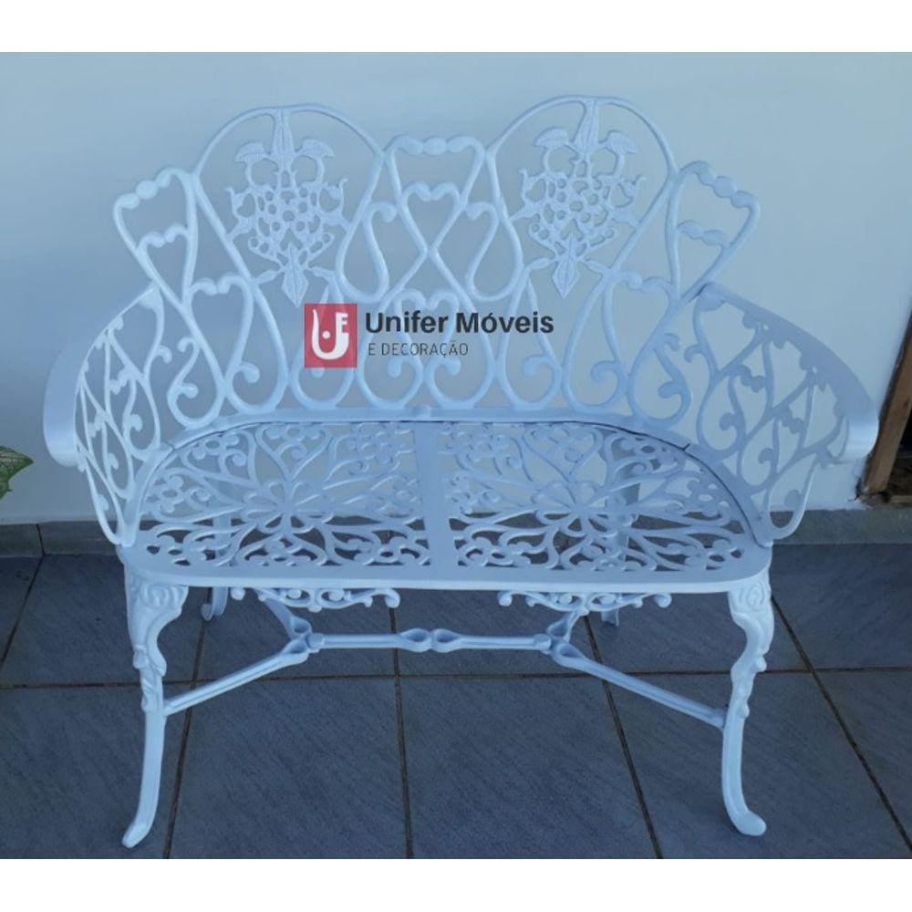 Banco de Jardim Viena Floral em Alumínio Fundido Unifer Móveis