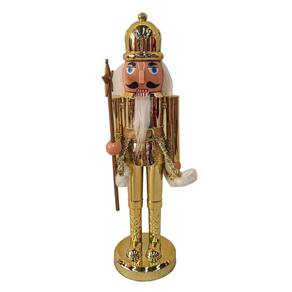 Quebra Nozes Decorativo Natal Pintura Eletroestática Dourado Gold 17cm - Magizi