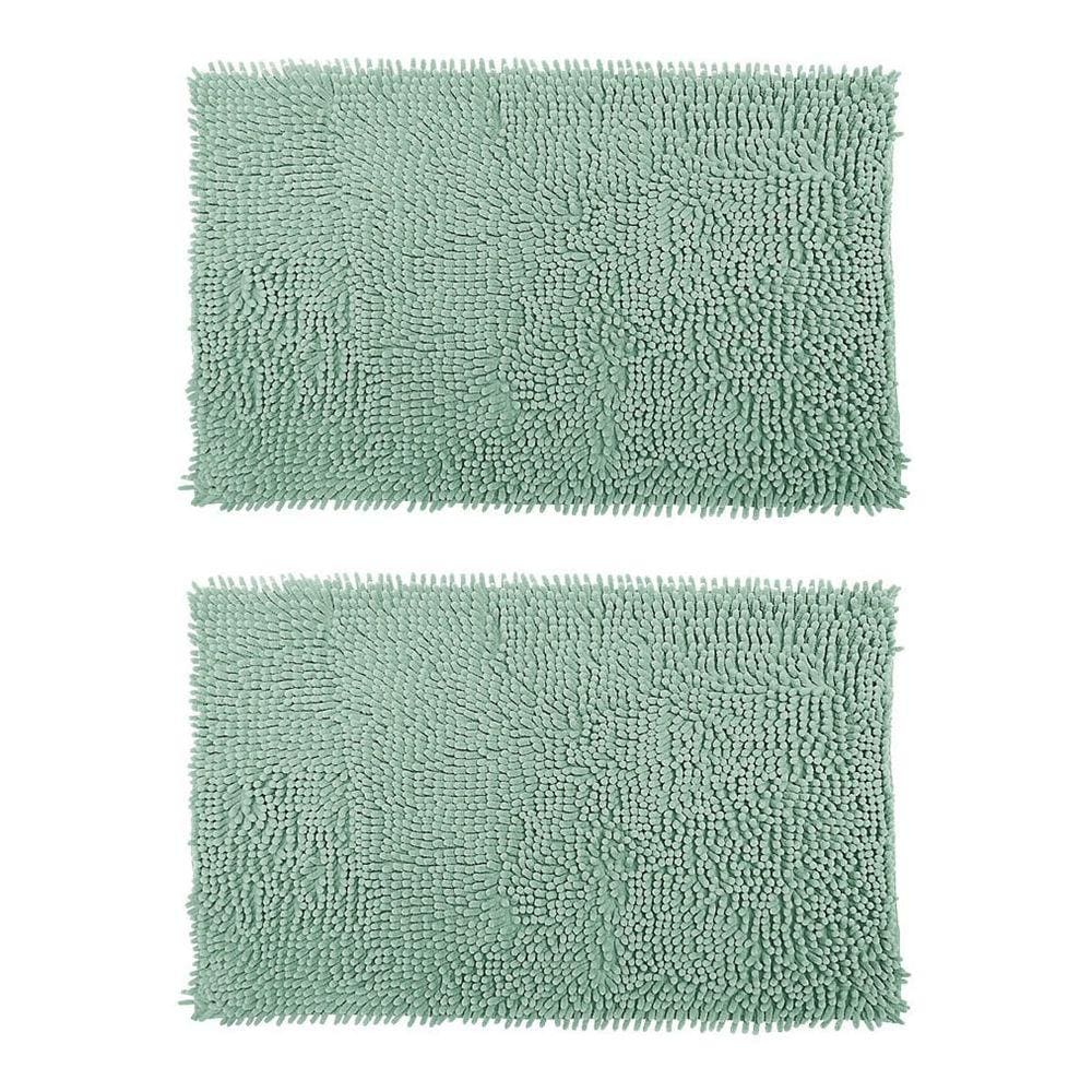 Kit 2 Tapete De Banheiro Bolinha 38x58cm Antiderrapante Verde Água