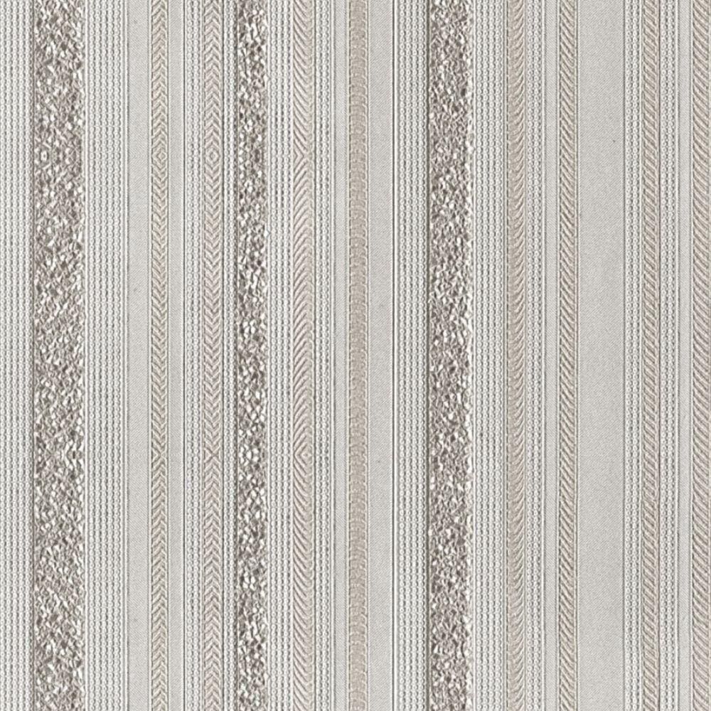 Papel de Parede Listrado Bege/Cinza Col1072 - 10m x 0.53m