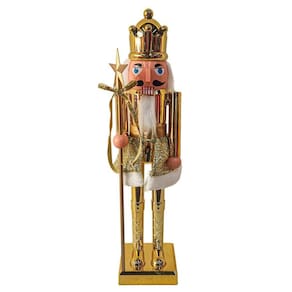 Quebra Nozes Decorativo Natal Pintura Eletroestática Dourado Gold 60cm - Magizi