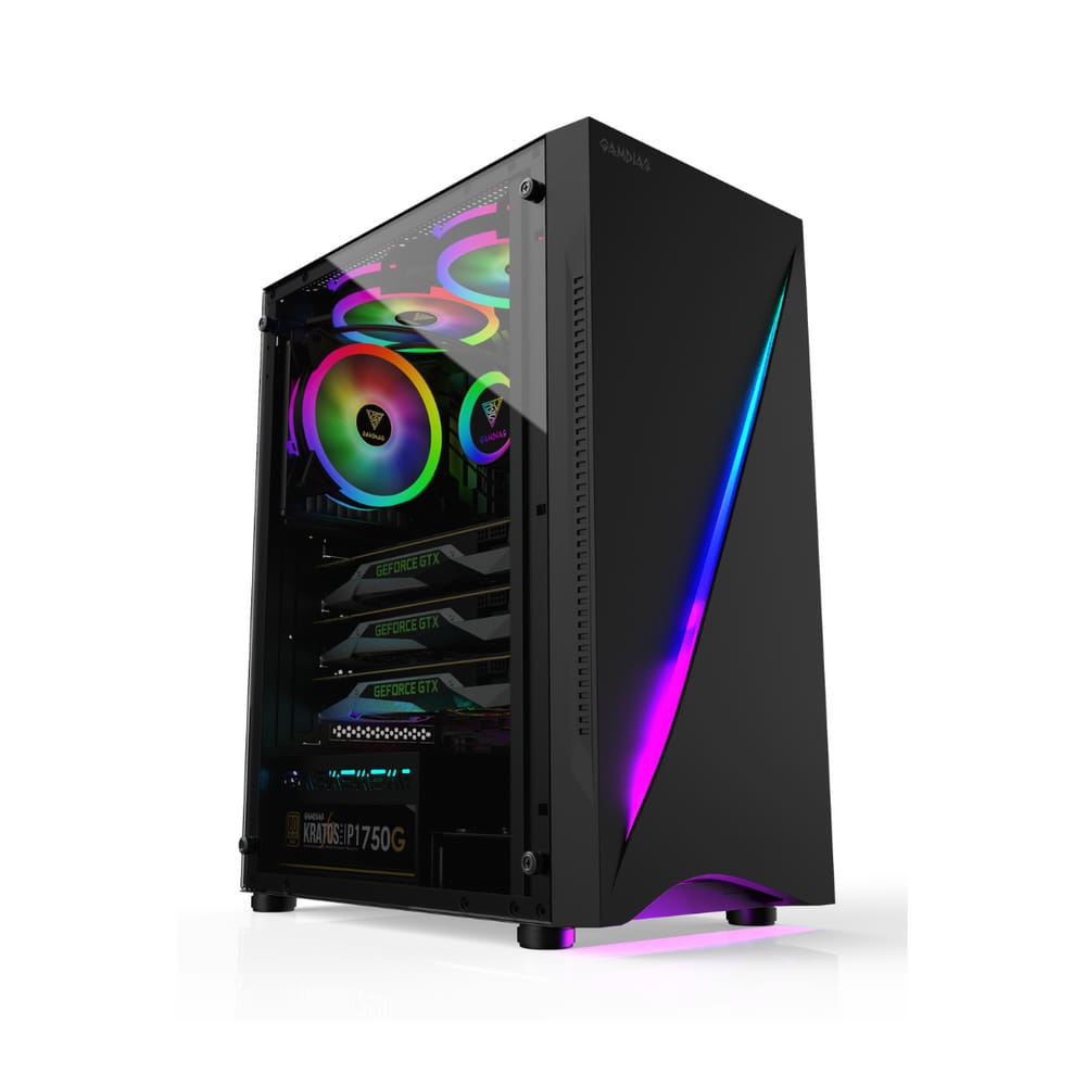 Gabinete Gamer Gamemax Revolt 3606, RGB, Mid Tower, Vidro Temperado, White,  Sem Fonte, Com 3 Fans